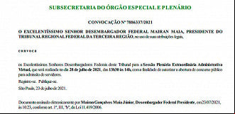 Fonte: Diário Oficial TRF-3 Fonte: Diário Oficial TRF-3