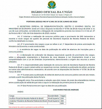Governo autoriza concurso público com 699 vagas na Receita Federal Governo autoriza concurso público com 699 vagas na Receita Federal