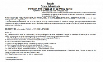 Portaria TRT 5ª região Portaria TRT 5ª região