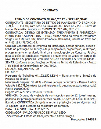 Concurso SEMAS-PA: Banca contratada Concurso SEMAS-PA: Banca contratada