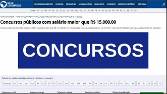 Site Ache Concursos mostra 20 bons concursos com salários acima de R$ 15 mil - Créditos: Divulgação. Site Ache Concursos mostra 20 bons concursos com salários acima de R$ 15 mil - Créditos: Divulgação.
