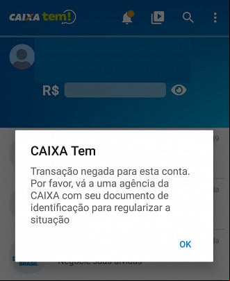 Caixa Tem dá erro de transação negada para esta conta Caixa Tem dá erro de transação negada para esta conta