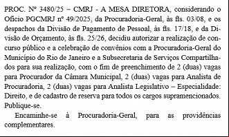 Créditos: Diário Oficial Casa Legislativa-RJ Créditos: Diário Oficial Casa Legislativa-RJ